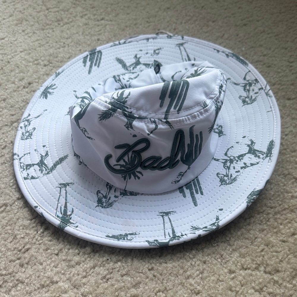 Bad Birdie White and Green Cactus Hat